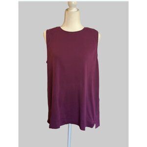 Women's J Jill Perfect Pima Forward Seam Tank Top Plum Cotton Size L